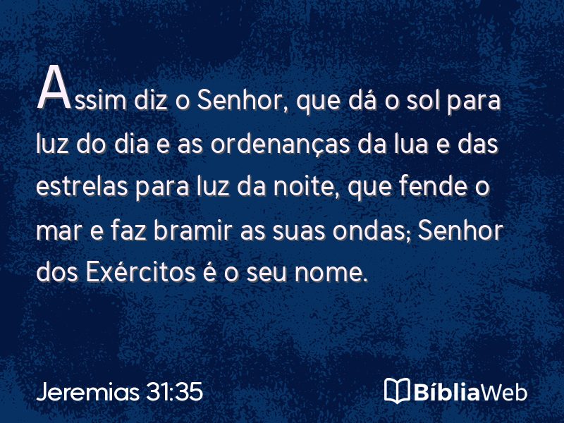 Jeremias 31:35 em imagem para compartilhar