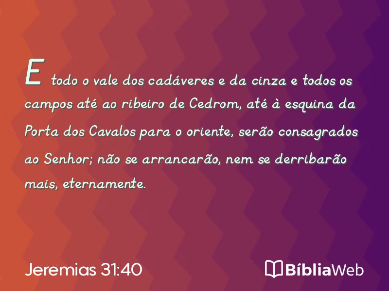 Jeremias 31:40 em imagem para compartilhar