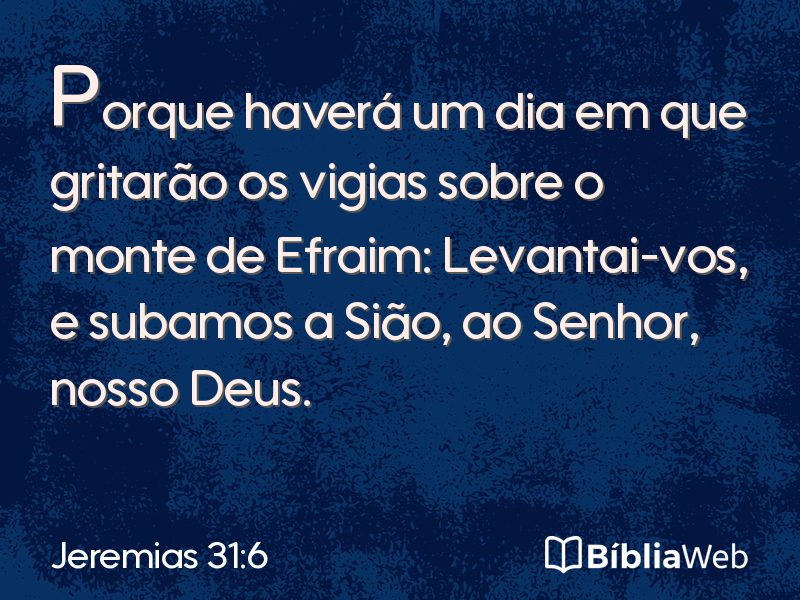 Jeremias 31:6 em imagem para compartilhar