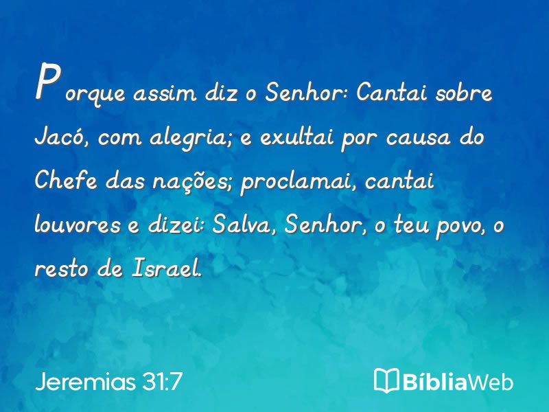 Jeremias 31:7 em imagem para compartilhar