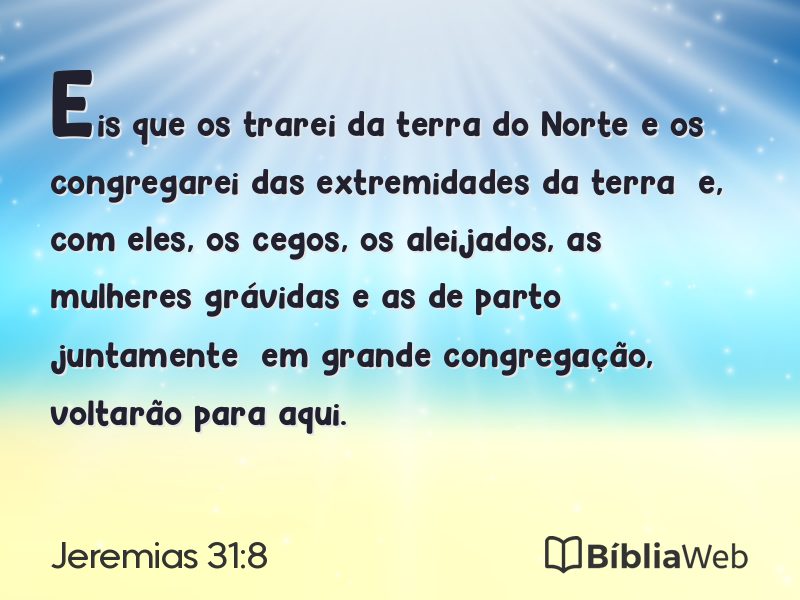 Jeremias 31:8 em imagem para compartilhar