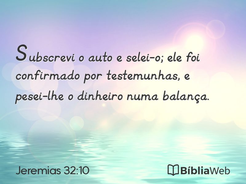 Jeremias 32:10 em imagem para compartilhar
