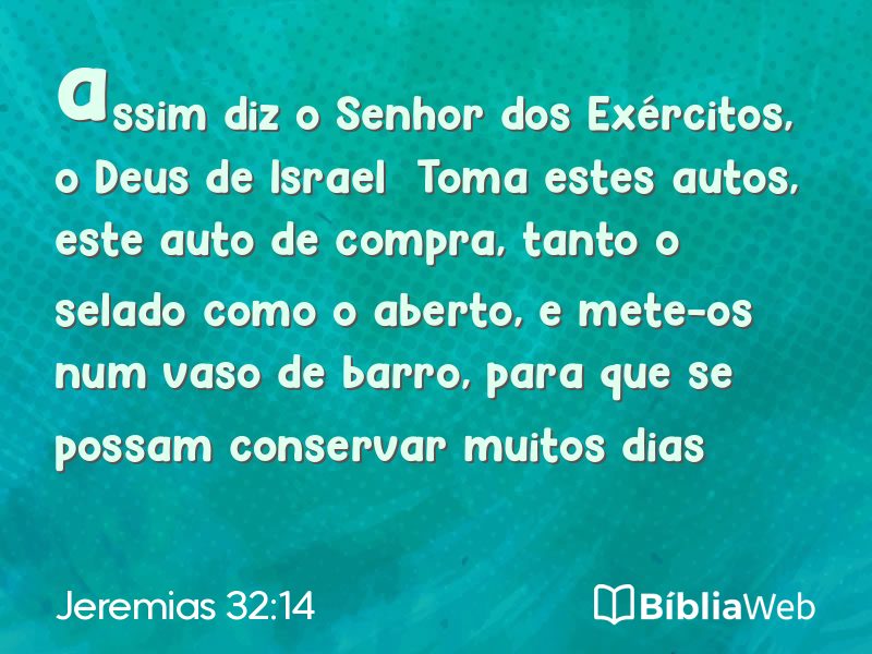 Jeremias 32:14 em imagem para compartilhar
