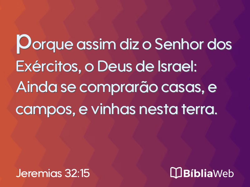 Jeremias 32:15 em imagem para compartilhar