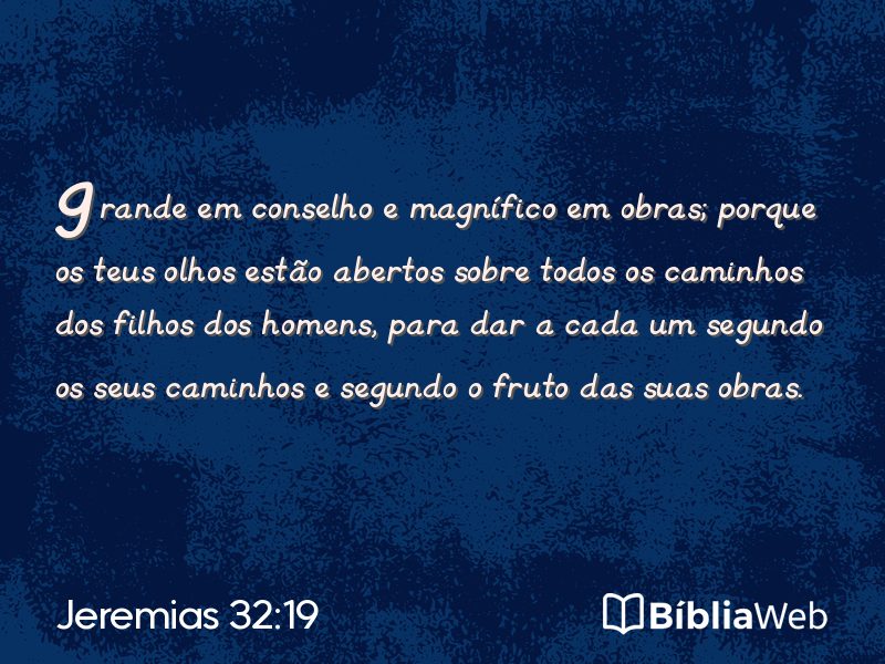 Jeremias 32:19 em imagem para compartilhar