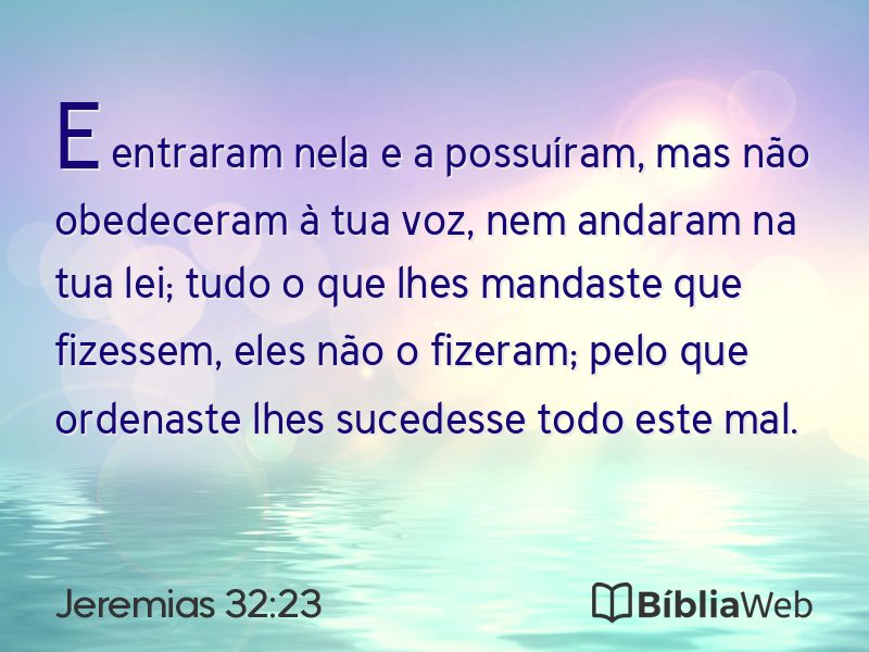 Jeremias 32:23 em imagem para compartilhar