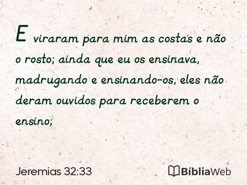 Jeremias 32:33 em imagem para compartilhar