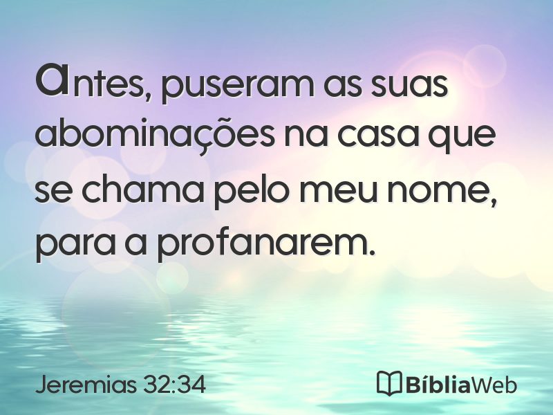 Jeremias 32:34 em imagem para compartilhar