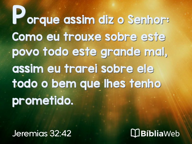 Jeremias 32:42 em imagem para compartilhar