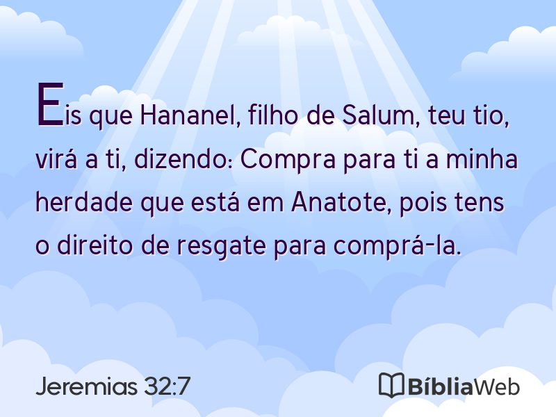 Jeremias 32:7 em imagem para compartilhar
