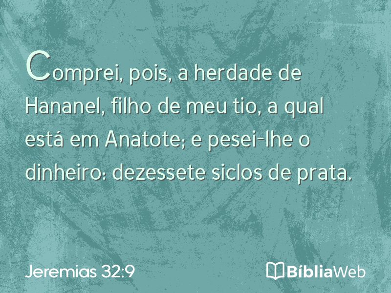Jeremias 32:9 em imagem para compartilhar
