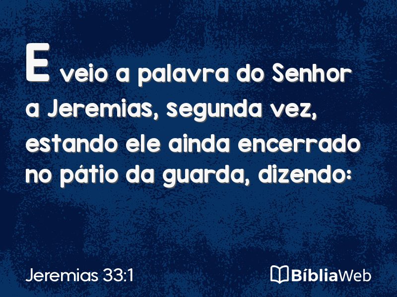 Jeremias 33:1 em imagem para compartilhar