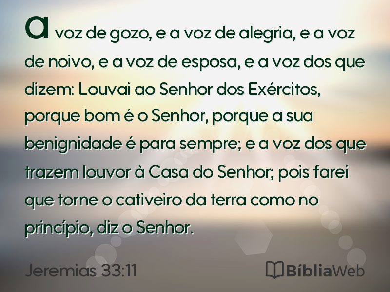 Jeremias 33:11 em imagem para compartilhar
