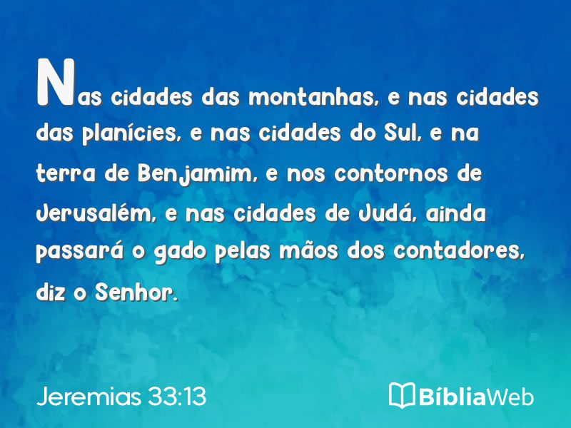 Jeremias 33:13 em imagem para compartilhar
