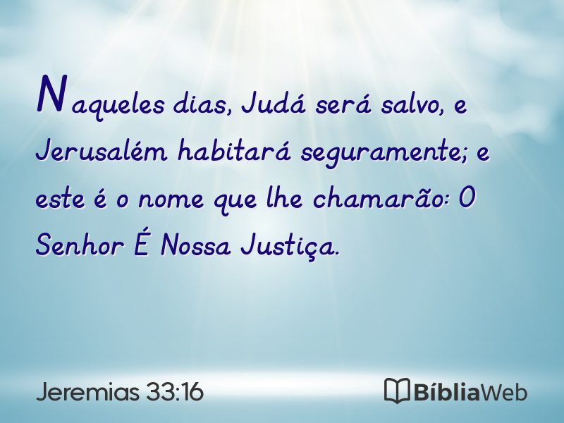 Jeremias 33:16 em imagem para compartilhar