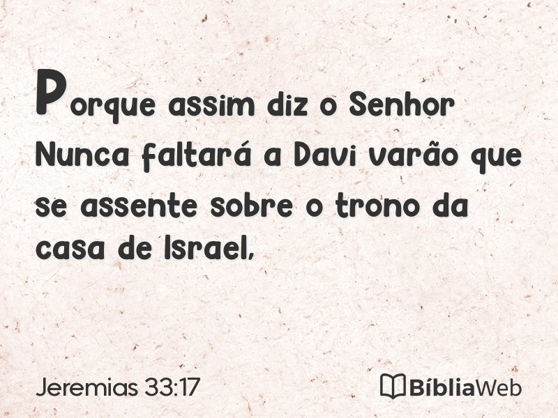 Jeremias 33:17 em imagem para compartilhar