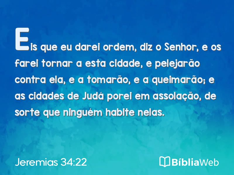 Jeremias 34:22 em imagem para compartilhar