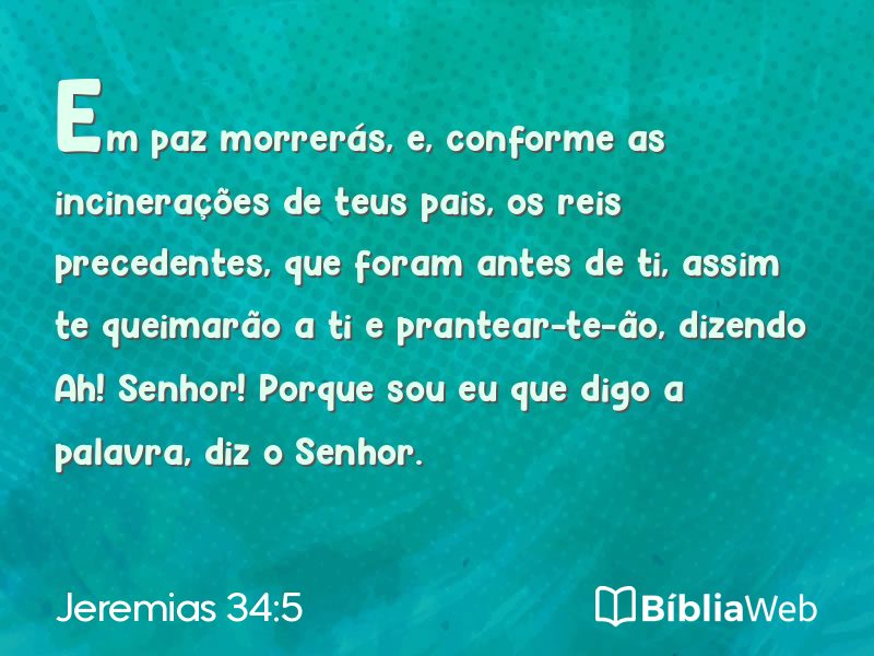 Jeremias 34:5 em imagem para compartilhar
