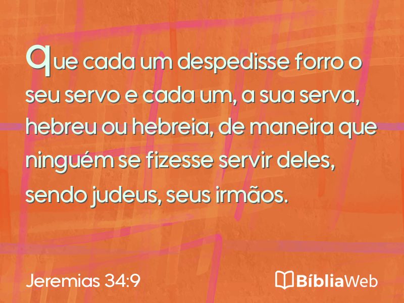 Jeremias 34:9 em imagem para compartilhar