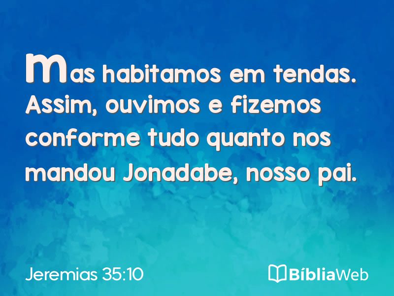 Jeremias 35:10 em imagem para compartilhar