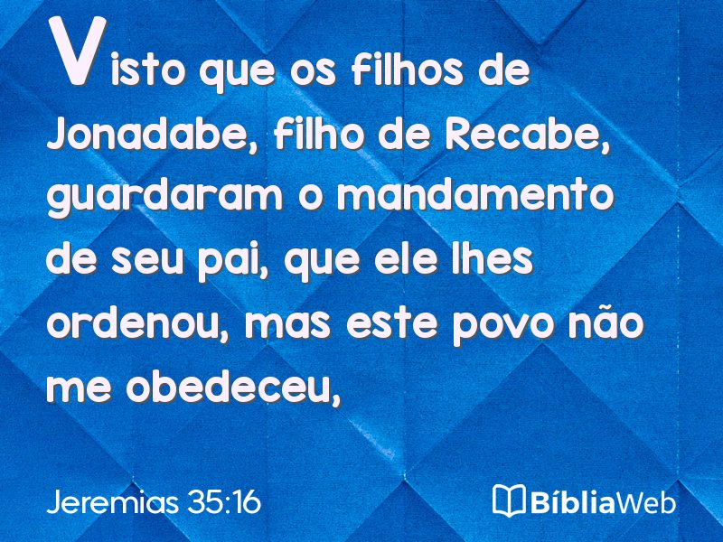 Jeremias 35:16 em imagem para compartilhar
