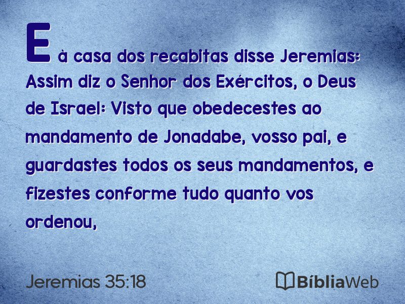 Jeremias 35:18 em imagem para compartilhar