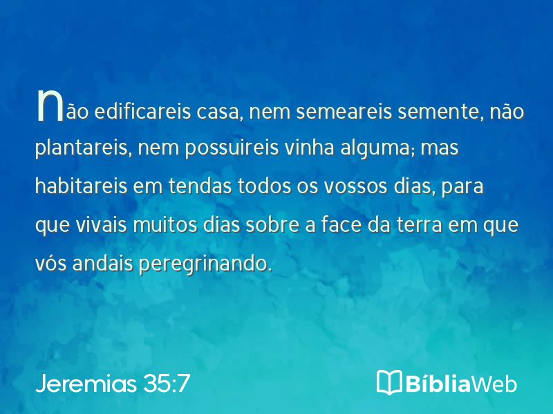Jeremias 35:7 em imagem para compartilhar