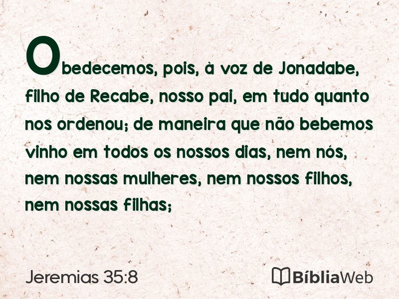 Jeremias 35:8 em imagem para compartilhar