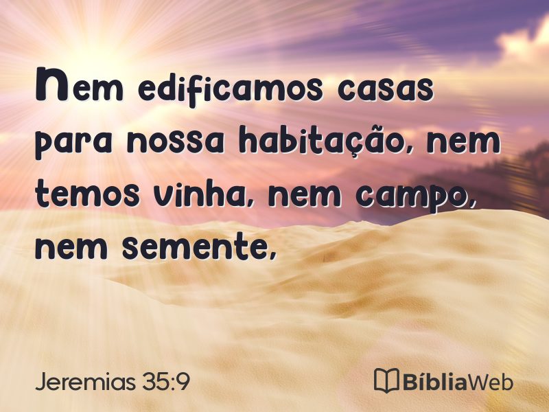 Jeremias 35:9 em imagem para compartilhar
