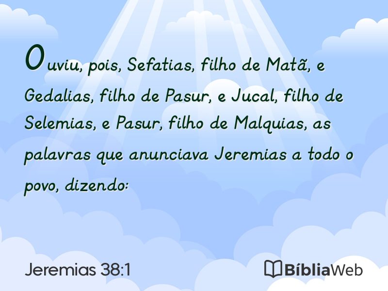 Jeremias 38:1 em imagem para compartilhar