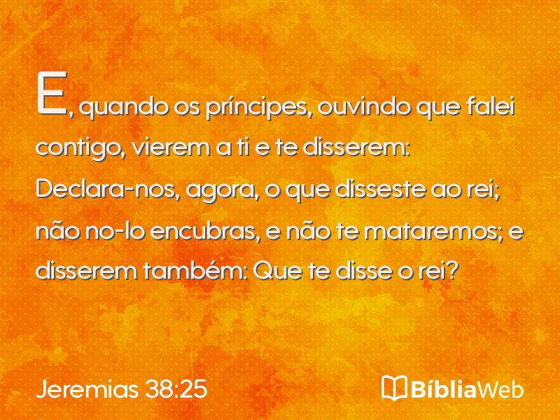 Jeremias 38:25 em imagem para compartilhar