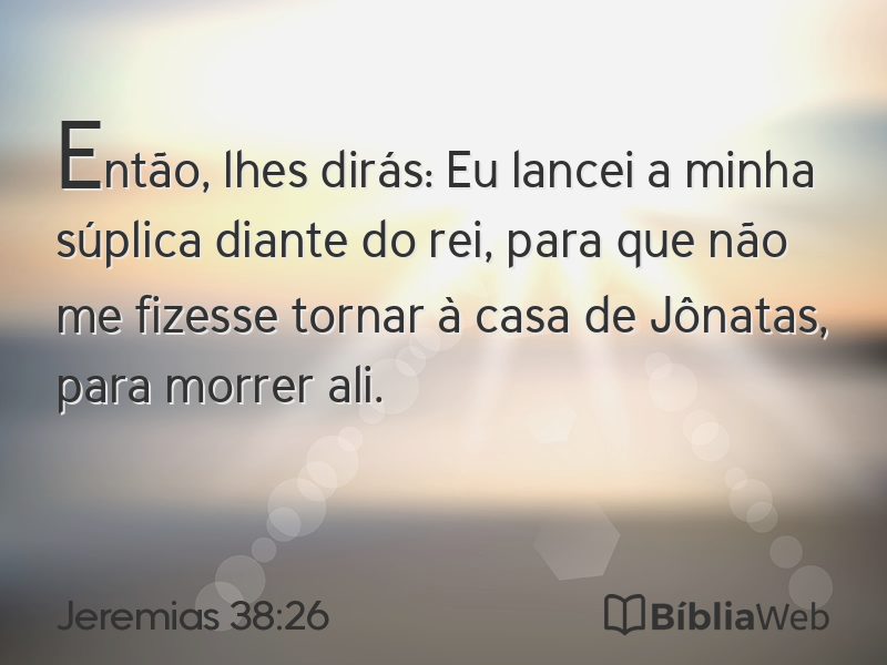 Jeremias 38:26 em imagem para compartilhar