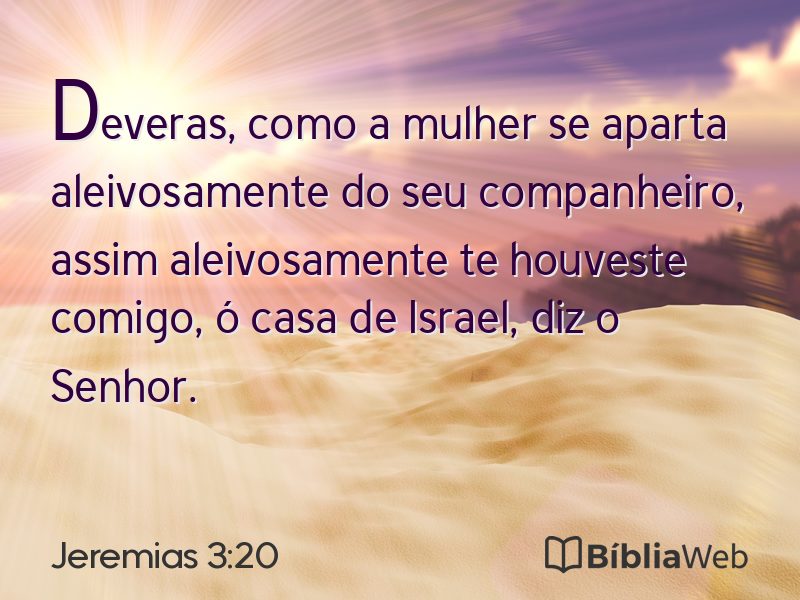 Jeremias 3:20 em imagem para compartilhar