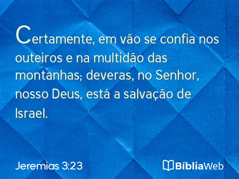 Jeremias 3:23 em imagem para compartilhar