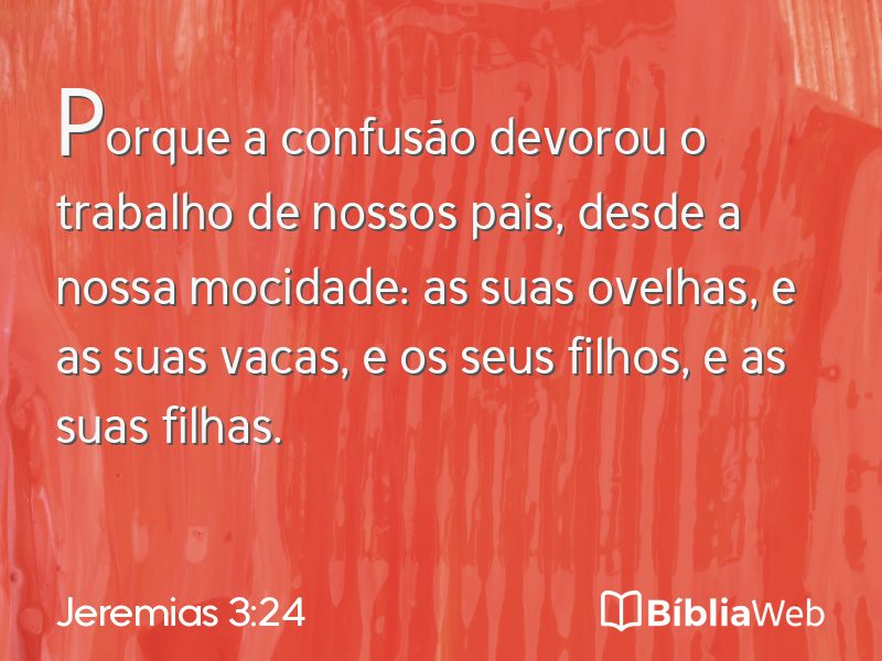 Jeremias 3:24 em imagem para compartilhar