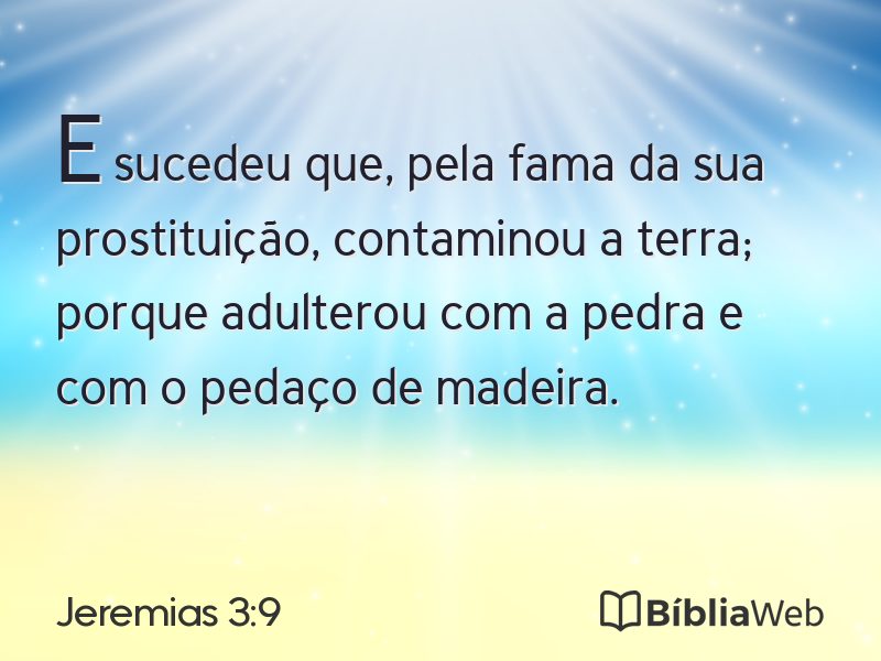 Jeremias 3:9 em imagem para compartilhar