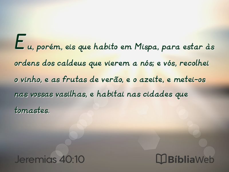 Jeremias 40:10 em imagem para compartilhar
