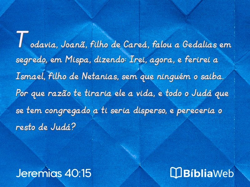 Jeremias 40:15 em imagem para compartilhar