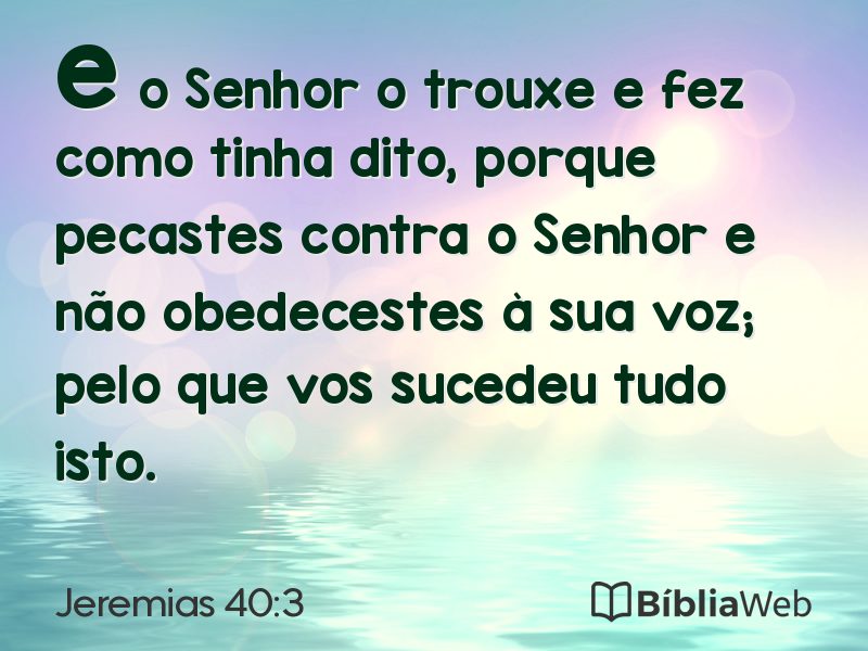Jeremias 40:3 em imagem para compartilhar