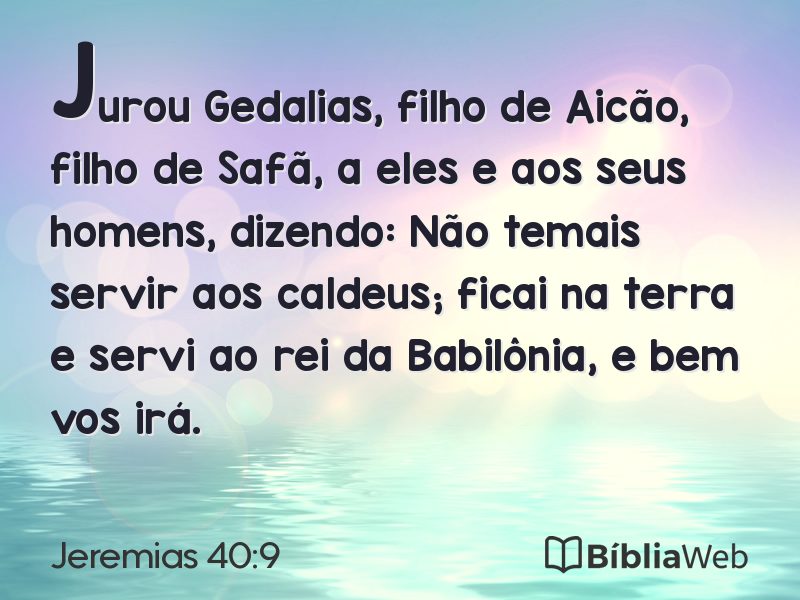Jeremias 40:9 em imagem para compartilhar