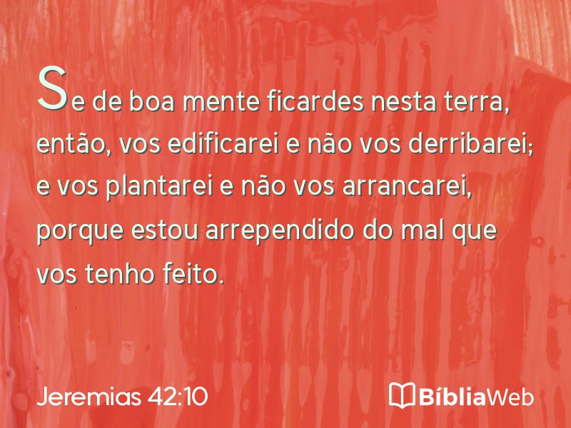 Jeremias 42:10 em imagem para compartilhar