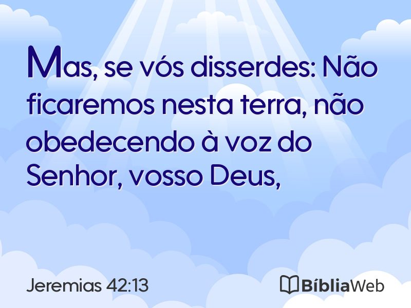 Jeremias 42:13 em imagem para compartilhar