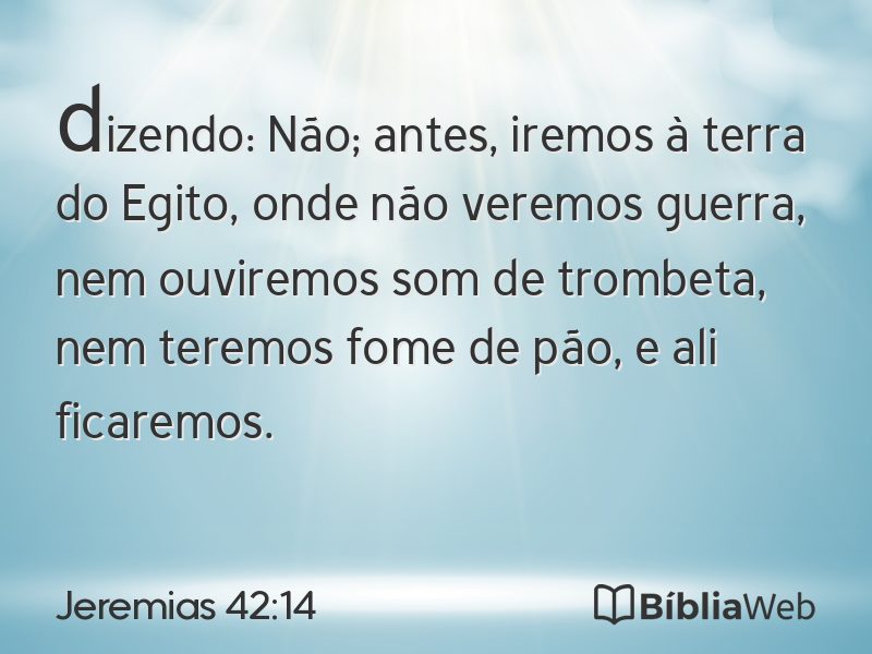 Jeremias 42:14 em imagem para compartilhar