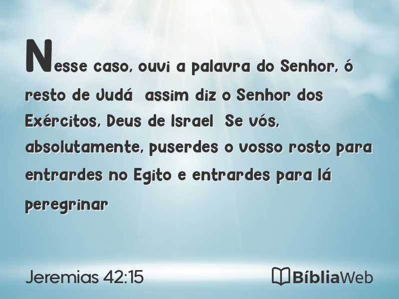 Jeremias 42:15 em imagem para compartilhar
