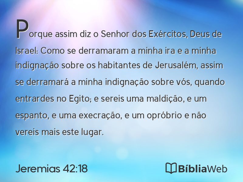 Jeremias 42:18 em imagem para compartilhar