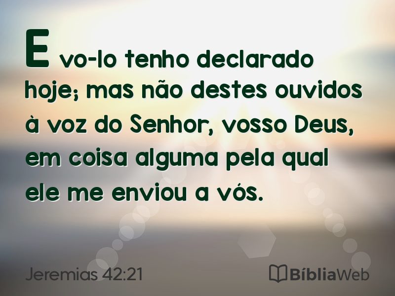 Jeremias 42:21 em imagem para compartilhar