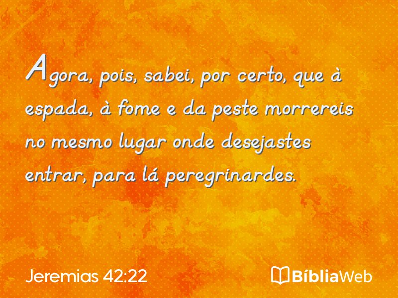 Jeremias 42:22 em imagem para compartilhar