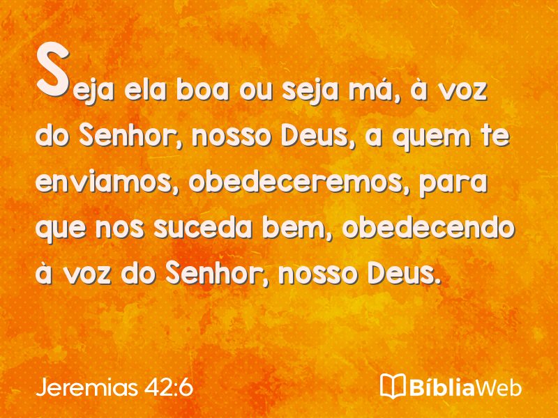 Jeremias 42:6 em imagem para compartilhar
