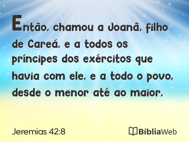 Jeremias 42:8 em imagem para compartilhar