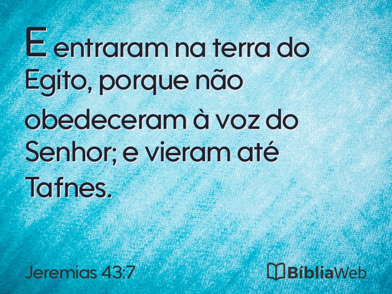 Jeremias 43:7 em imagem para compartilhar